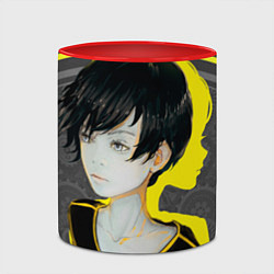 Кружка 3D Аниме девушка с тенью, цвет: 3D-белый + красный — фото 2