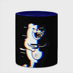 Кружка 3D Danganronpa monokuma glitch, цвет: 3D-белый + синий — фото 2