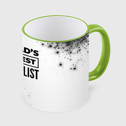 Кружка 3D Worlds okayest journalist - white, цвет: 3D-светло-зеленый кант