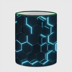 Кружка 3D Сияние сот, цвет: 3D-зеленый кант — фото 2