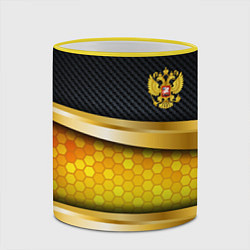 Кружка 3D Black & gold - герб России, цвет: 3D-желтый кант — фото 2