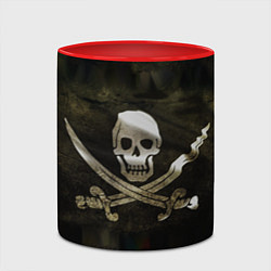 Кружка 3D Пиратский флаг - череп с ножами, цвет: 3D-белый + красный — фото 2