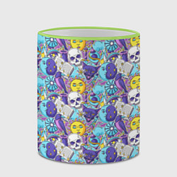 Кружка 3D Череп и солнце, цвет: 3D-светло-зеленый кант — фото 2