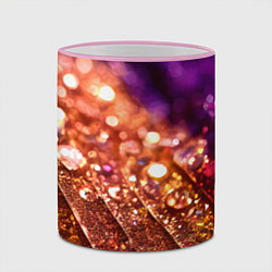 Кружка 3D Радужные полосы с каплями, цвет: 3D-розовый кант — фото 2