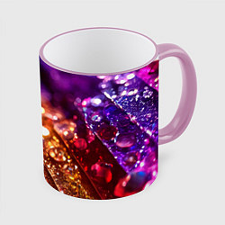Кружка 3D Радужные полосы с каплями, цвет: 3D-розовый кант