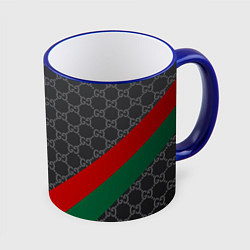 Кружка 3D В стиле gucci, цвет: 3D-синий кант