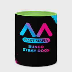 Кружка 3D Bungo Stray Dogs - neon gradient, цвет: 3D-белый + светло-зеленый — фото 2