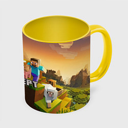 Кружка 3D Альберт Minecraft, цвет: 3D-белый + желтый