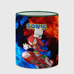 Кружка 3D Knuckles Echidna - Sonic - Video game, цвет: 3D-зеленый кант — фото 2