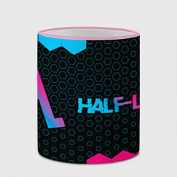 Кружка 3D Half-Life - neon gradient: надпись и символ, цвет: 3D-розовый кант — фото 2