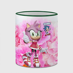 Кружка 3D Sonic - Amy Rose - Video game, цвет: 3D-зеленый кант — фото 2