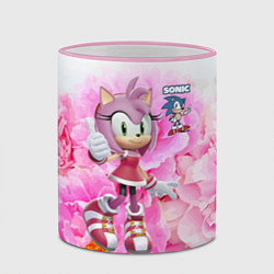 Кружка 3D Sonic - Amy Rose - Video game, цвет: 3D-розовый кант — фото 2