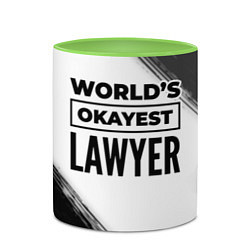 Кружка 3D Worlds okayest lawyer - white, цвет: 3D-белый + светло-зеленый — фото 2