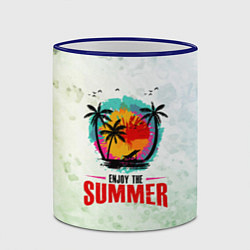 Кружка 3D Солнце- пальмы, цвет: 3D-синий кант — фото 2