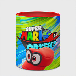 Кружка 3D Super Mario Odyssey - Nintendo - Бейсболка, цвет: 3D-белый + красный — фото 2