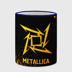 Кружка 3D Metallica - gold gradient, цвет: 3D-синий кант — фото 2