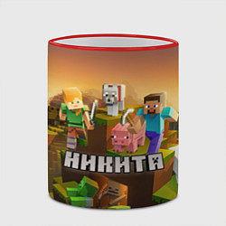 Кружка 3D Никита Minecraft, цвет: 3D-красный кант — фото 2