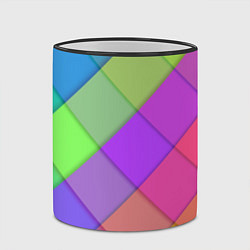 Кружка 3D Геометрический узор из квадратов, цвет: 3D-черный кант — фото 2