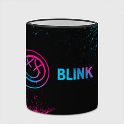 Кружка 3D Blink 182 - neon gradient: надпись и символ, цвет: 3D-черный кант — фото 2