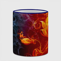 Кружка 3D Огненный цветок с дымом, цвет: 3D-синий кант — фото 2
