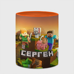 Кружка 3D Сергей Minecraft, цвет: 3D-белый + оранжевый — фото 2