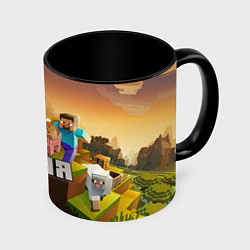 Кружка 3D Юлия Minecraft, цвет: 3D-белый + черный