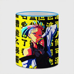 Кружка 3D Люси из аниме Cyberpunk edgerunners, цвет: 3D-небесно-голубой кант — фото 2