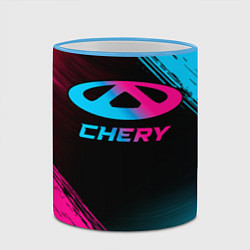 Кружка 3D Chery - neon gradient, цвет: 3D-небесно-голубой кант — фото 2