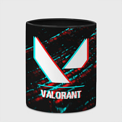 Кружка 3D Valorant в стиле glitch и баги графики на темном ф, цвет: 3D-белый + черный — фото 2