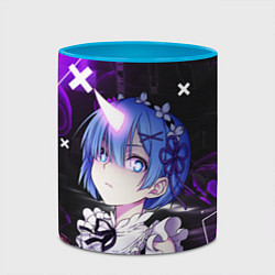 Кружка 3D Rem - ReZero - Абстракция, цвет: 3D-белый + небесно-голубой — фото 2