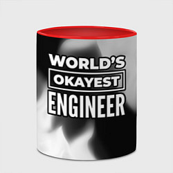 Кружка 3D Worlds okayest engineer - dark, цвет: 3D-белый + красный — фото 2