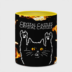 Кружка 3D Crystal Castles рок кот и огонь, цвет: 3D-белый + желтый — фото 2