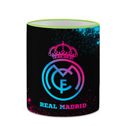 Кружка 3D Real Madrid - neon gradient, цвет: 3D-светло-зеленый кант — фото 2