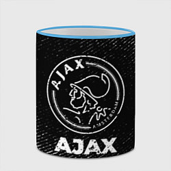 Кружка 3D Ajax с потертостями на темном фоне, цвет: 3D-небесно-голубой кант — фото 2