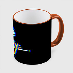 Кружка 3D Stray glitch logo, цвет: 3D-оранжевый кант