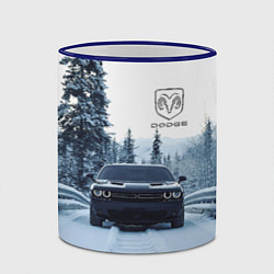 Кружка 3D Dodge in winter forest, цвет: 3D-синий кант — фото 2