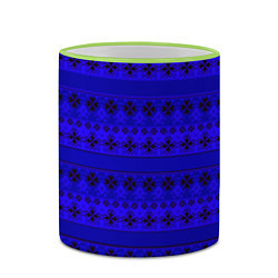 Кружка 3D Скандинавский орнамент Синий кобальт, цвет: 3D-светло-зеленый кант — фото 2