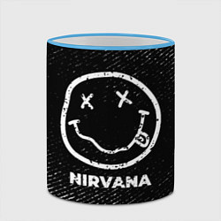 Кружка 3D Nirvana с потертостями на темном фоне, цвет: 3D-небесно-голубой кант — фото 2