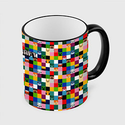 Кружка 3D Minecraft - пиксельные персонажи, цвет: 3D-черный кант