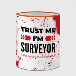 Кружка 3D Trust me Im surveyor white, цвет: 3D-оранжевый кант — фото 2