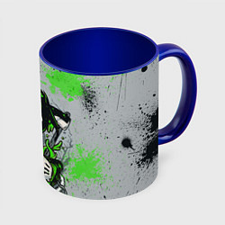 Кружка 3D Slipknot скелет green, цвет: 3D-белый + синий