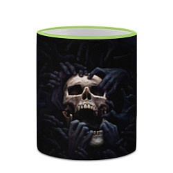 Кружка 3D Hands on skull, цвет: 3D-светло-зеленый кант — фото 2