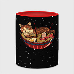 Кружка 3D Суши Кот в Космосе, цвет: 3D-белый + красный — фото 2