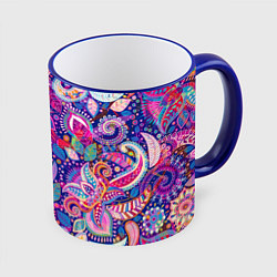 Кружка 3D Multi-colored colorful patterns, цвет: 3D-синий кант