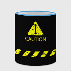 Кружка 3D CAUTION - Осторожно опасность, цвет: 3D-небесно-голубой кант — фото 2