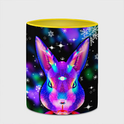 Кружка 3D Неоновый кролик, цвет: 3D-белый + желтый — фото 2