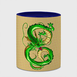 Кружка 3D Зелёный дракон в форме цифры 8, цвет: 3D-белый + синий — фото 2
