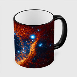 Кружка 3D Космическое галактическое око, цвет: 3D-черный кант