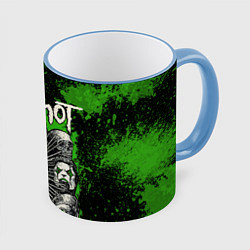 Кружка 3D Slipknot green abstract, цвет: 3D-небесно-голубой кант