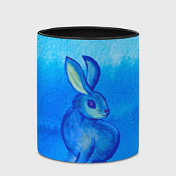 Кружка 3D Водяной кролик символ 2023, цвет: 3D-белый + черный — фото 2